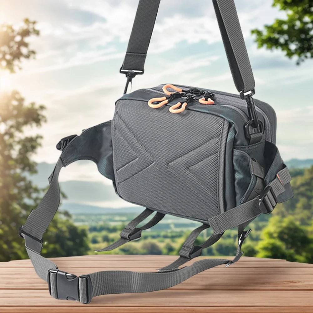 Waist Bag Waterproof Fishing Fanny Pack with Adjustable Belt Fishing Shoulder Bag for Outdoor Hiking Fishing