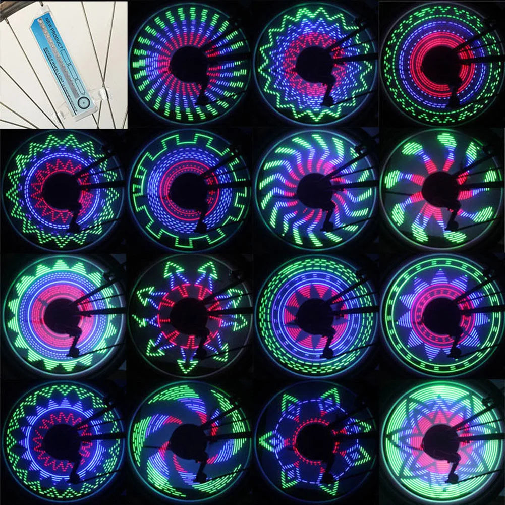 2pcs Bicycle Motorcycle Bike Tyre Wheel Lights 32 LED Flash Spoke Lamp Outdoor Cycling Lights Cycling Equipment