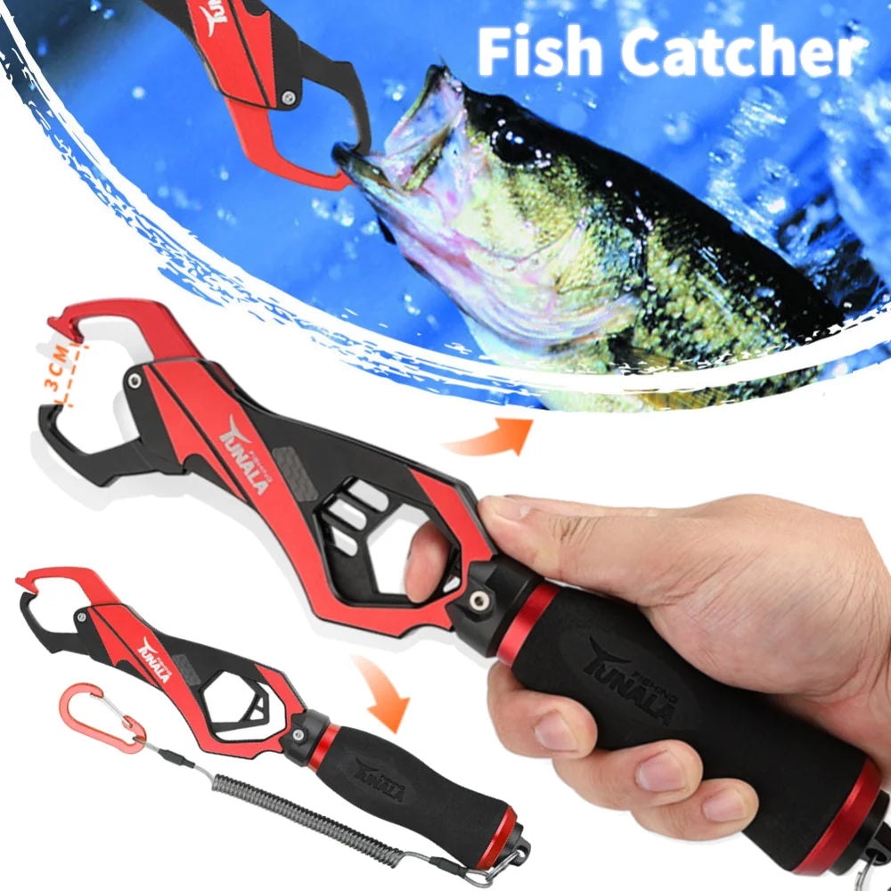 Multifunctional Fish Grip Fish Lip Gripper Aluminum Alloy Fish Controller One Hand Operation Anti Slip Fishing Supplies