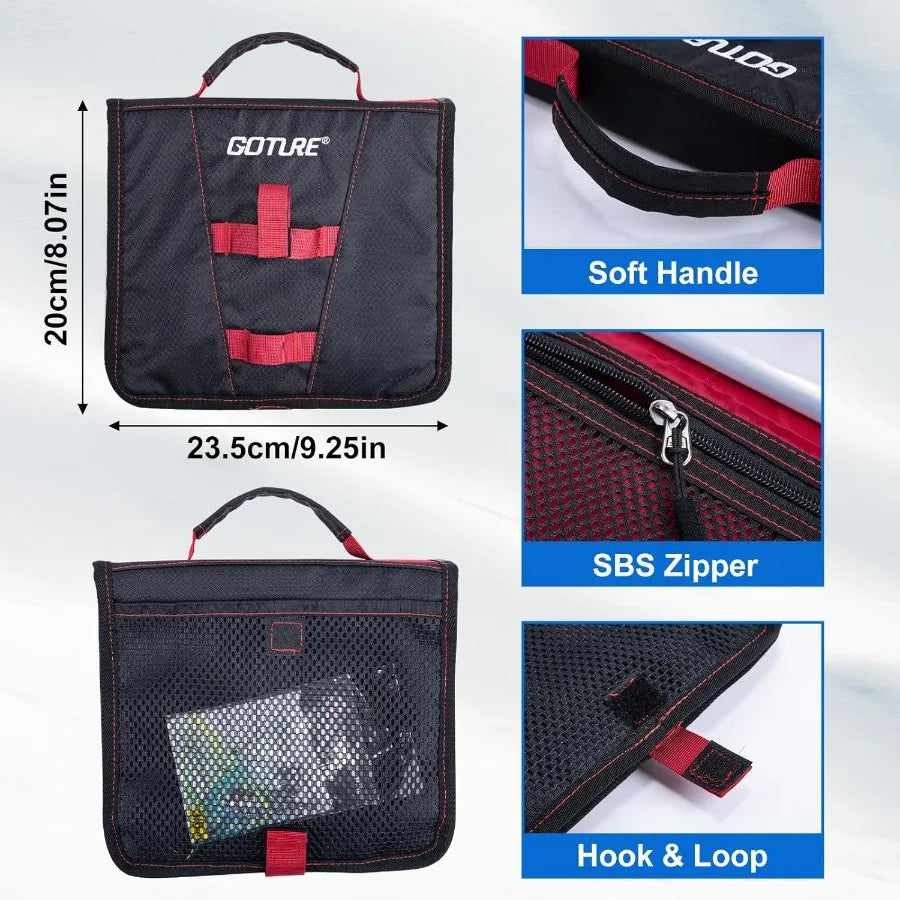 Goture 66L Rolling Tackle Box with Cooler and soft bait binder Large Fishing Bag with Wheels for 5 3700 Trays Trays Not Include