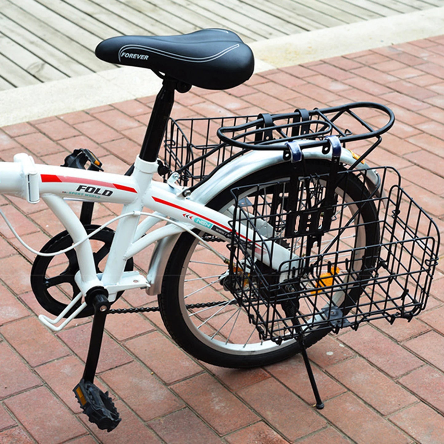 Mountain Bike Front Rear Foldable Side Hanging Basket Pannier Carrier for Cycling Storage Bicycle Baskets
