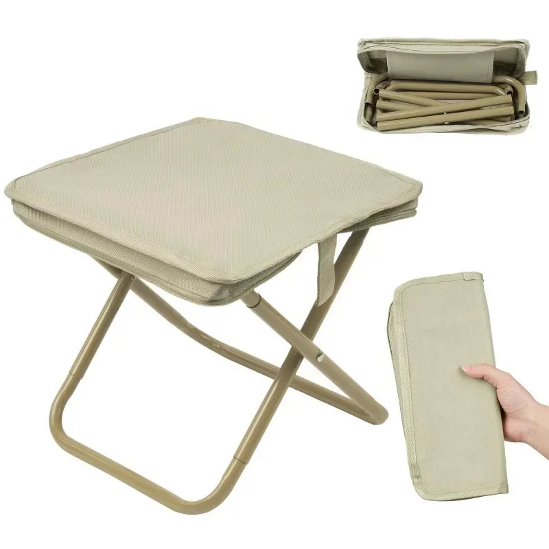 Folding Stool Mini Outdoor Camping Stool Portable Hunting Seat with Zippered Bag Slacker Chairs for Fishing Travelling Picnics
