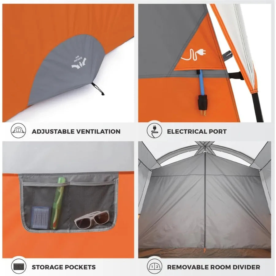 Tent for Family Camping 10 Person/ 11 Person/ 12 Person Large Multi Room Cabin Tents for Car Camping and Outdoor Adventures