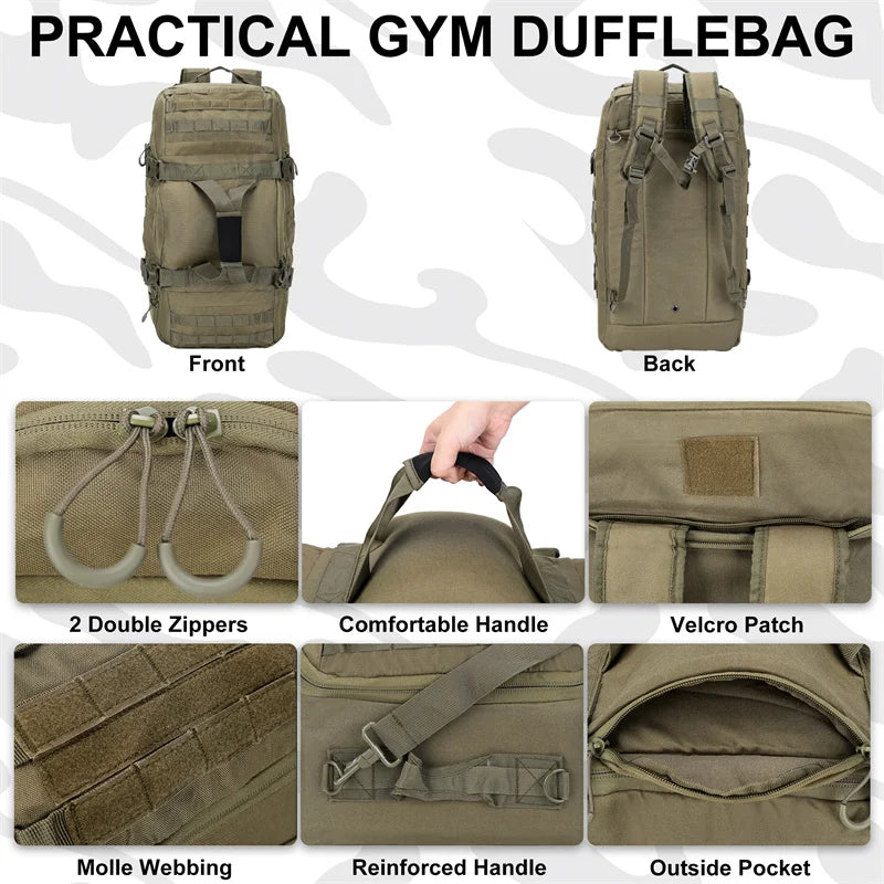 LQARMY 30L 50L 80L Outdoor Mountaineering Bag Molle Tactical Backpack Large Duffel Bag Hiking Camping Travel Bags