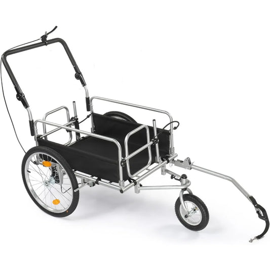 Bike Cargo Trailer, Heavy Duty 220 lbs Bicycle Wagon Cart, 20 Wheel Folding Groceries Hauler with Safe Hitch System