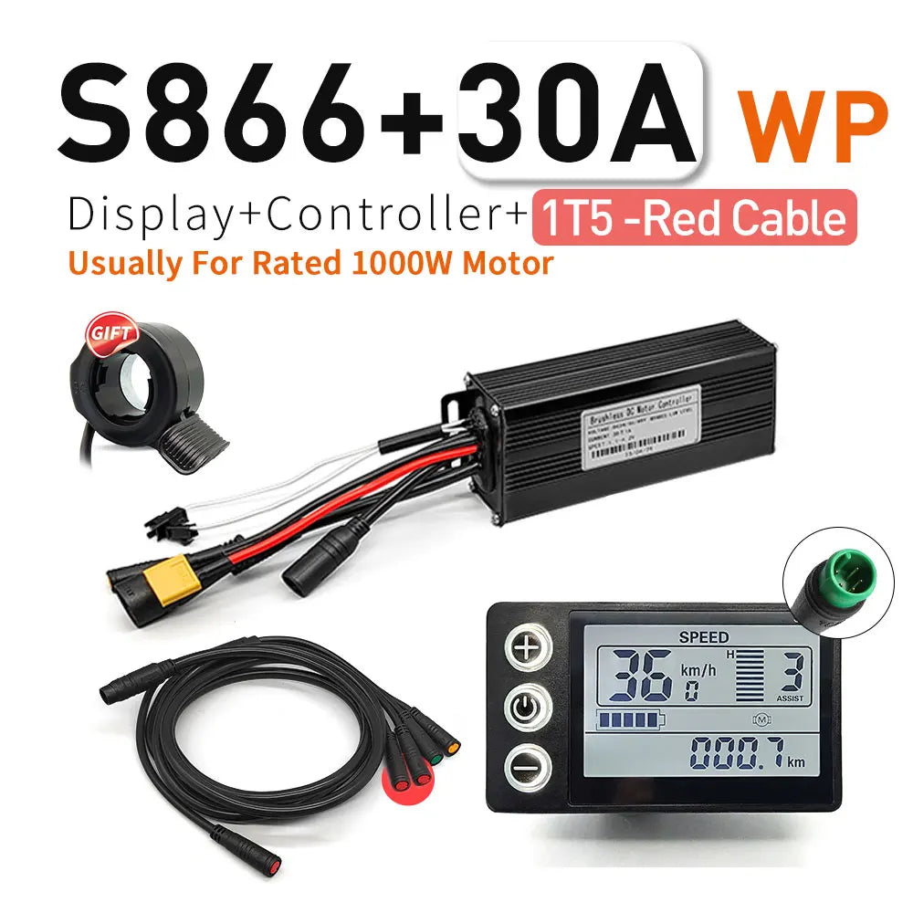 Ebike SineWave Three mode controller 24V-52V 17A 26A 30A 40A 45A TFT Display  throttle Hall unlimited motor 350W-2000W Moto