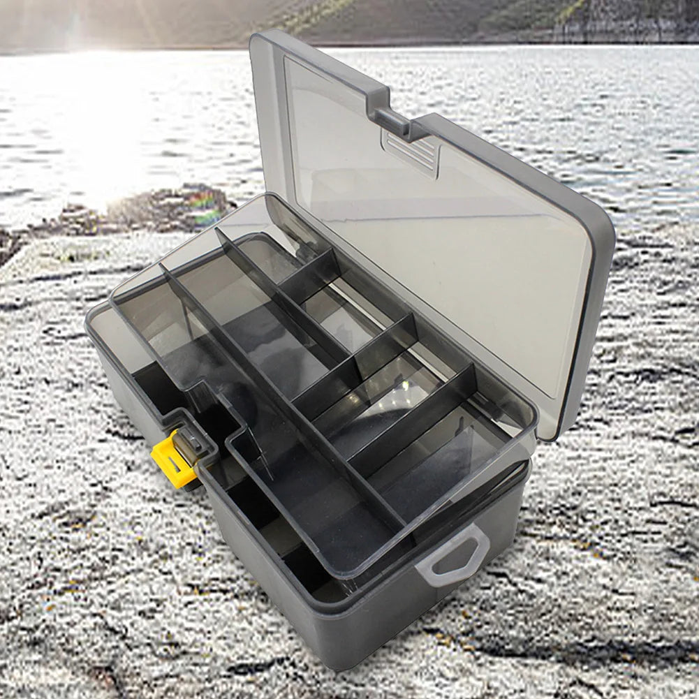 Double Layer Bait Lure Hook Accessories Box Waterproof Plastic Lures Hook Minnow Bait Storage Case Multifunctional Fishing Tool