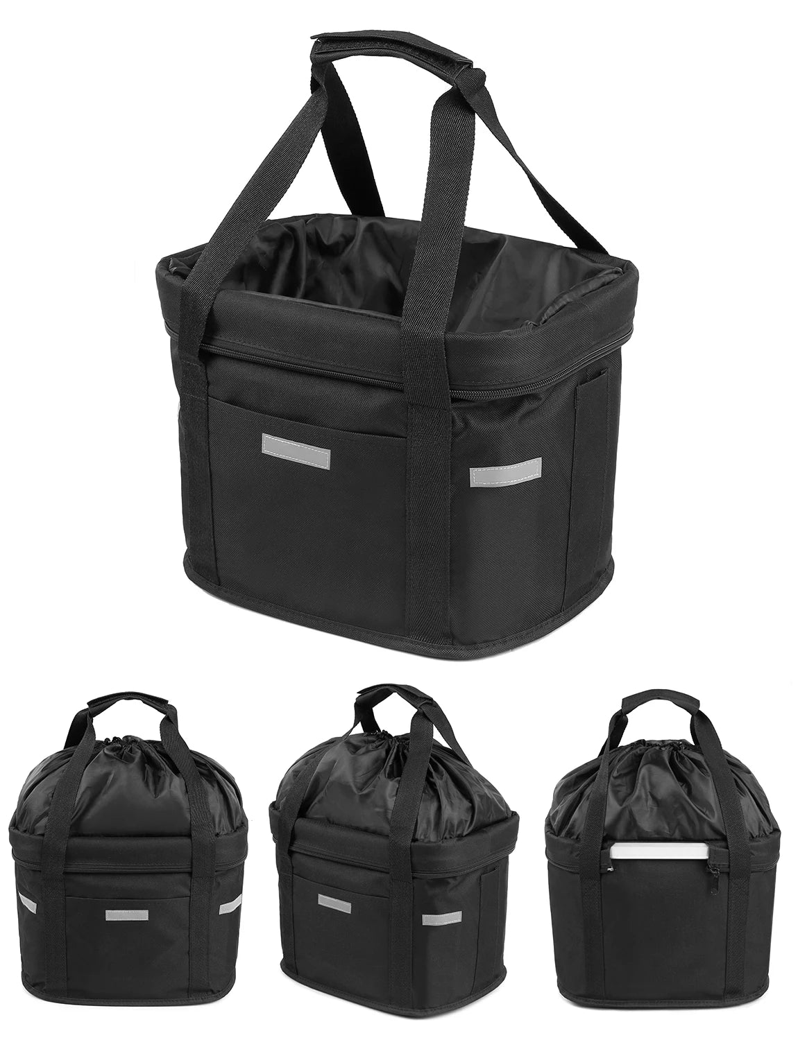 Bicycle Front Basket Removable Waterproof Bike Handlebar Basket Pet Carrier Frame Bag