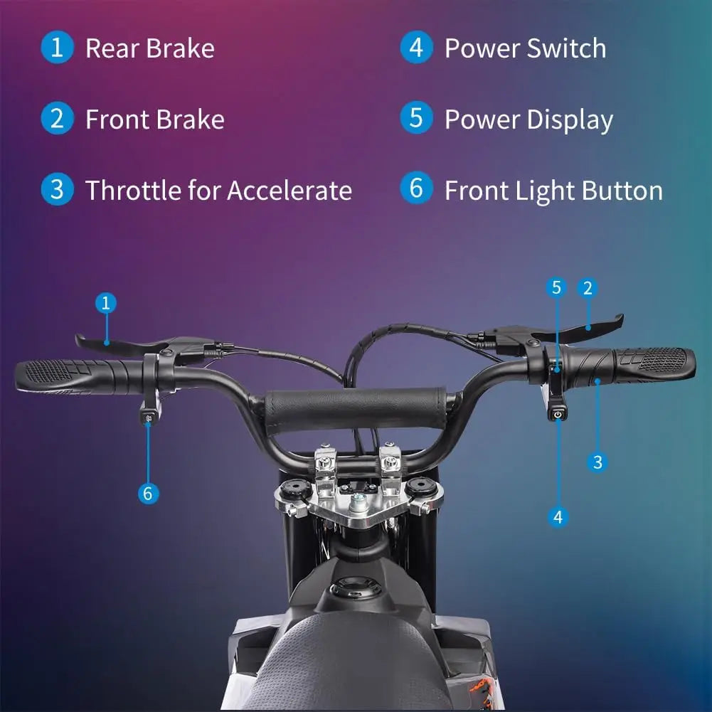 Electric Dirt Bike 36v for Kids 8-14Y, 15.5MPH 350w Brushless and 500w Brushed Off-Road Motorcycle, High-Speed for Teens