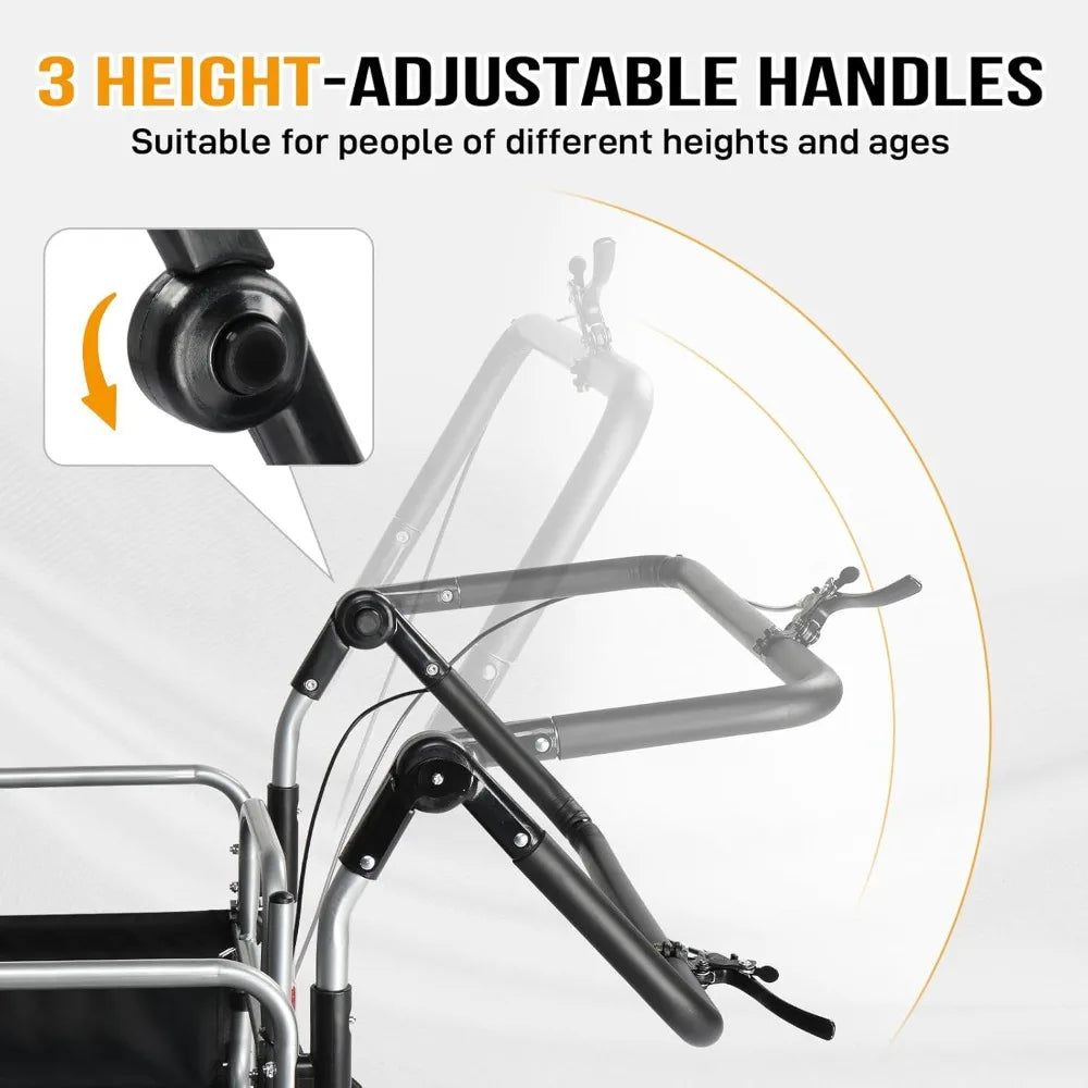 Bike Cargo Trailer, Heavy Duty 220 lbs Bicycle Wagon Cart, 20 Wheel Folding Groceries Hauler with Safe Hitch System