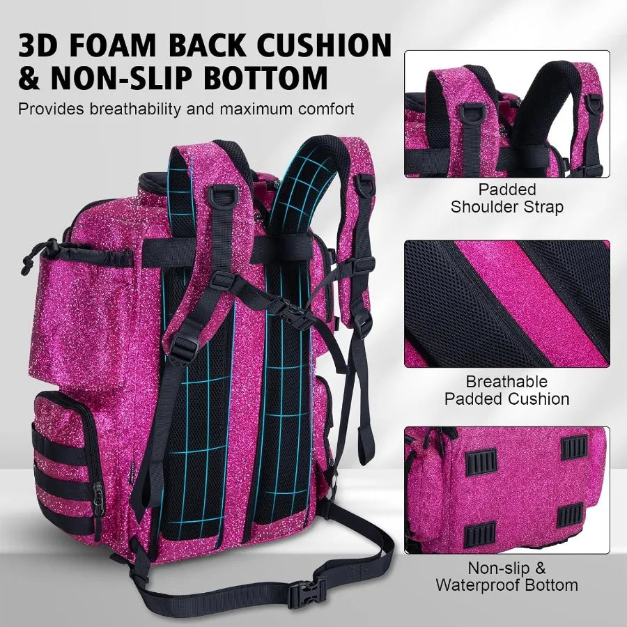 900D WaterResistant Fishing Backpack with 4 Tackle Boxes and Rod Holders 45L Large Capacity Storage Gear Tackle Bag with Rain C