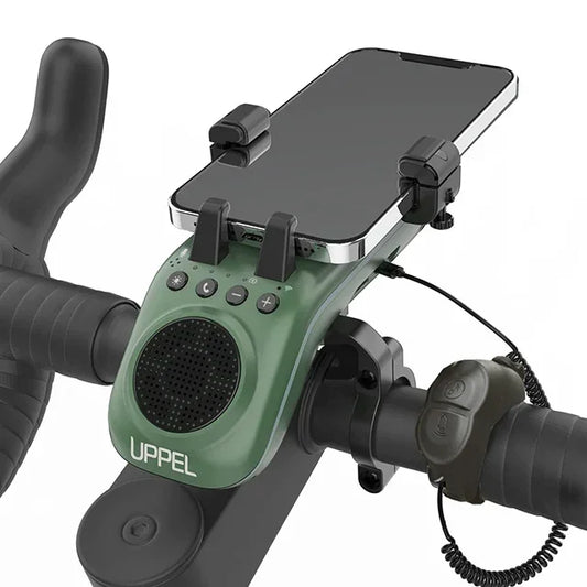 UPPEL 10 in 1 Bike Light 5000mAh Rechargeable Front Lamp Bicycle Phone Holder with Bluetooth Speaker Cycling Bell Accessories