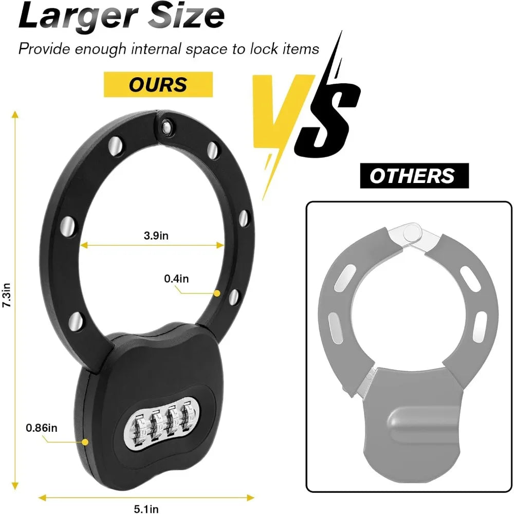 Bike Locks Heavy Duty Anti Theft, Combo Bike U Lock, 4-Digit Resettable Combination Bicycle Lock, Large U Shaped Ebike Lock for
